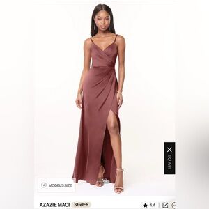 Azazie Maci Stretch Satin Dress - color amethyst ￼